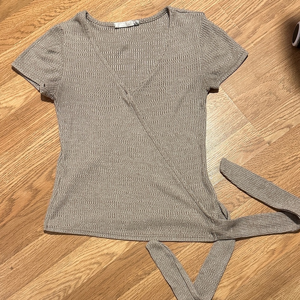 Women's Tan Wrap Top